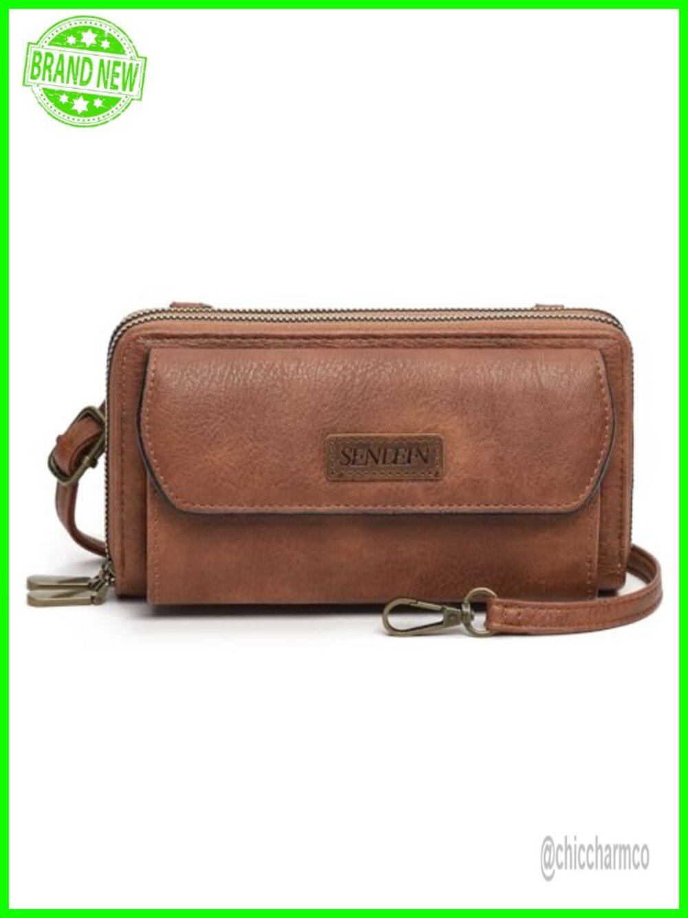 Vegan Leather Small Crossbody Phone Bag with Adjustable Strap